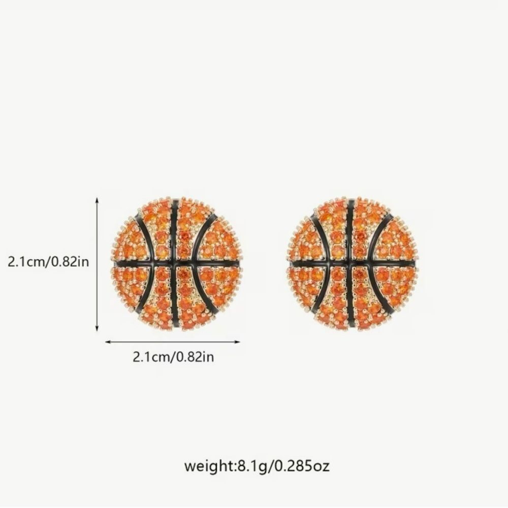 🏀 Betsey Johnson Basketball Rhinestone Earrings 🏀 - Picture 7 of 9
